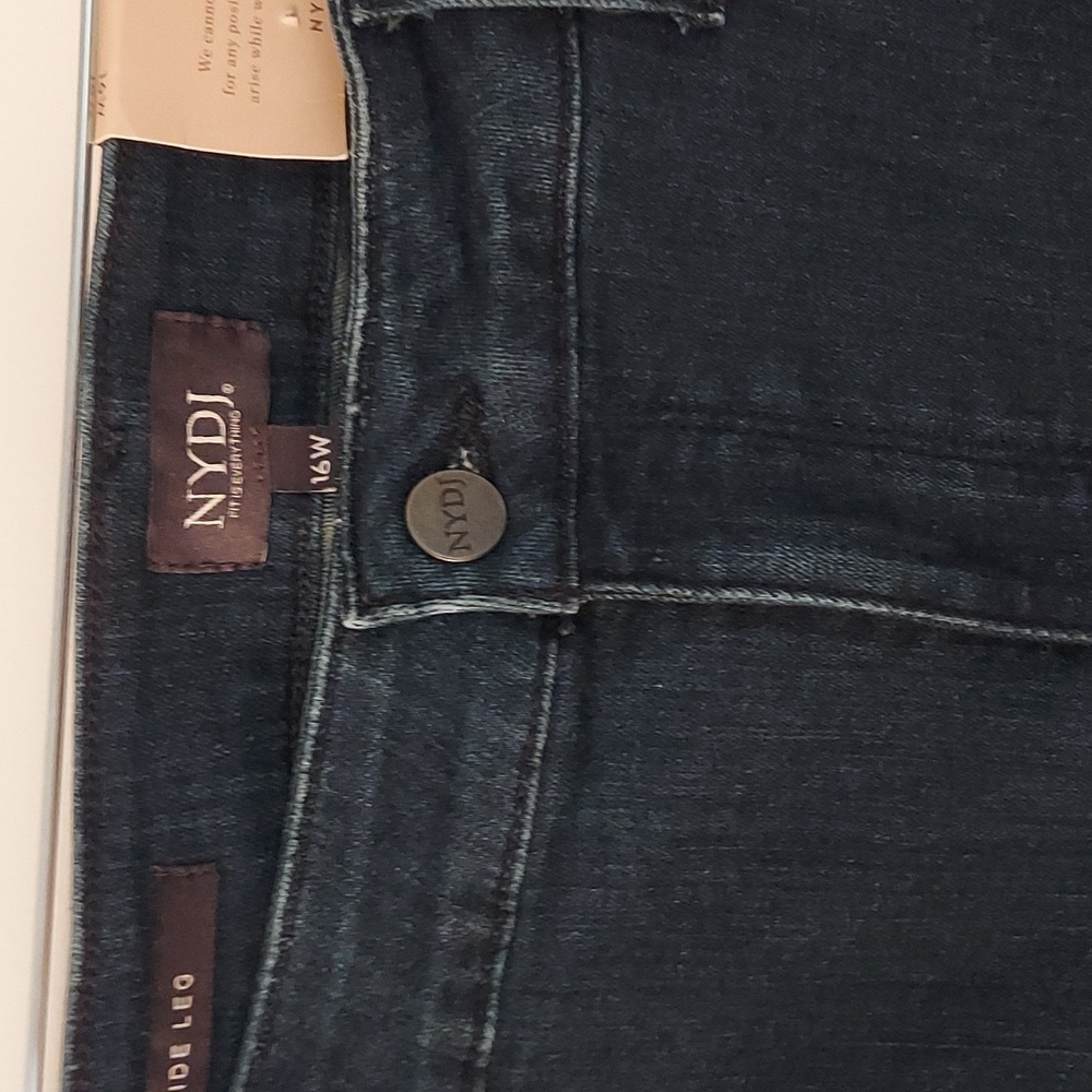🚨SALE🚨 NYDJ Women's Dark Blue Teresa Wide Leg Jeans NWT - Picture 14 of 16